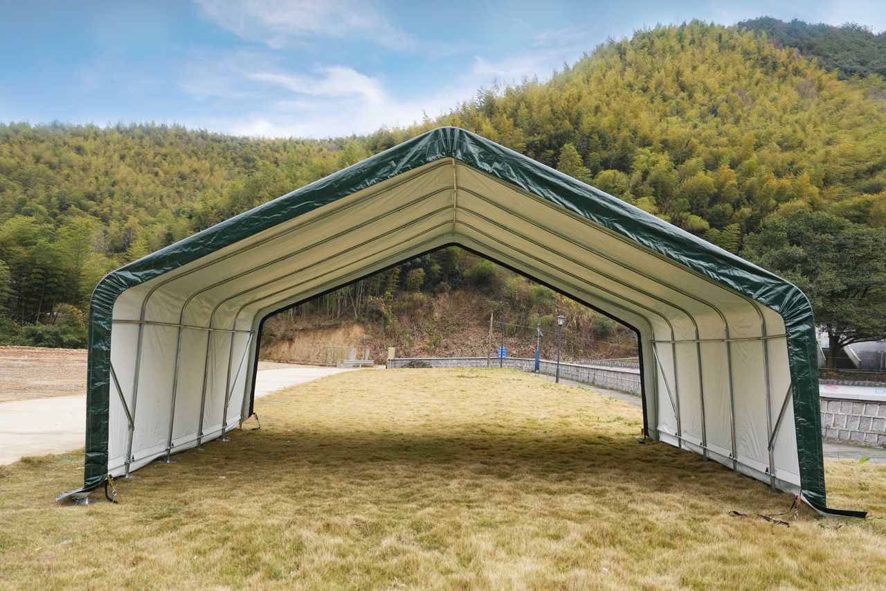 Green Yard Weidezelt-Überdachung, ca. 670 x 730 x 370 cm - Grün