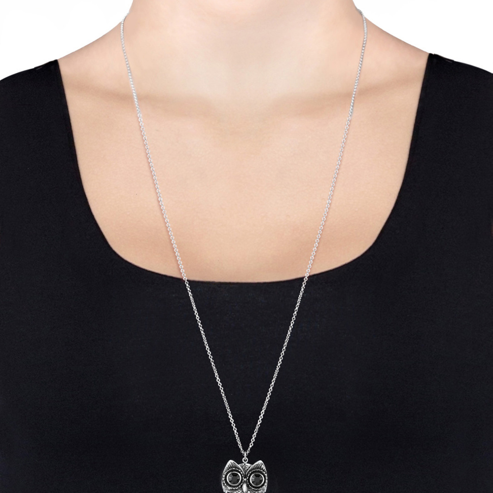 Elli Elli Collier Eule Kristalle 925 Sterling Silber collier