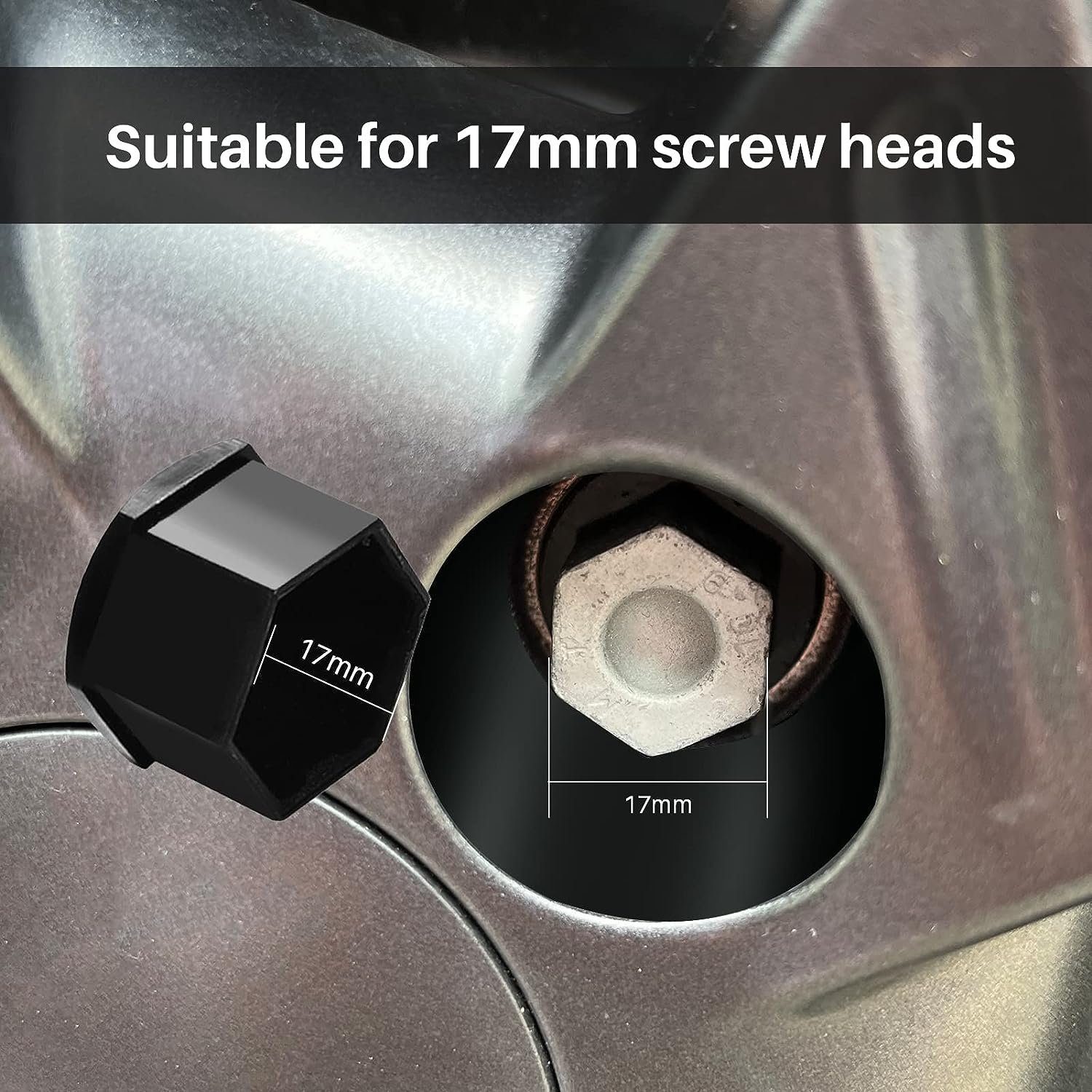 BlingBin Radkappen 17mm Radschrauben Radmuttern Bolzen Kappen Abdeckungen + Abzieher, (20-St., 20tlg)
