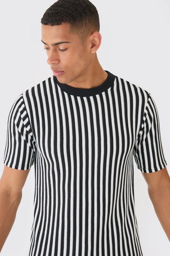 Slim Fit Stripe Rib T-shirt