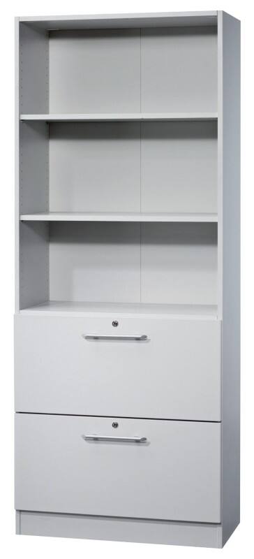 Hammerbacher Matrix Melaminharzbeschichtete Spanplatte Aktenschrank 2 Fachböden 800 x 420 x 2.004 mm