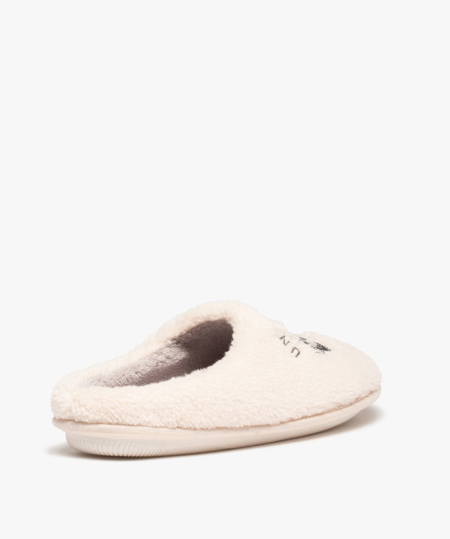 Chaussons femme mules en textile sherpa – Camps United beige | GEMO