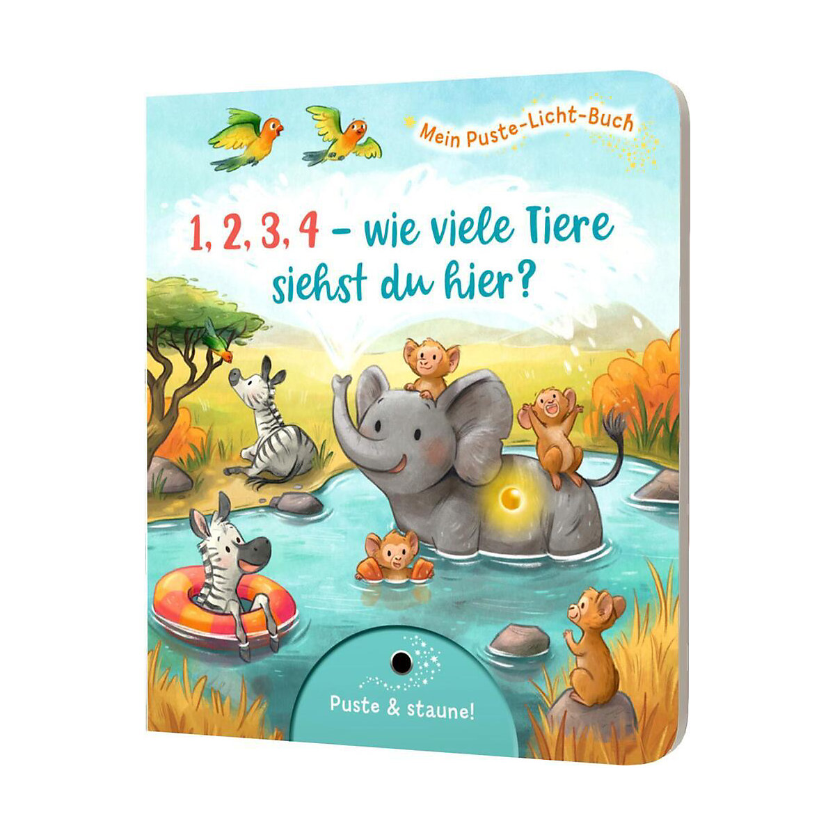 Mein Puste-Licht-Buch: 1,2,3,4 - wie viele Tiere siehst du hier