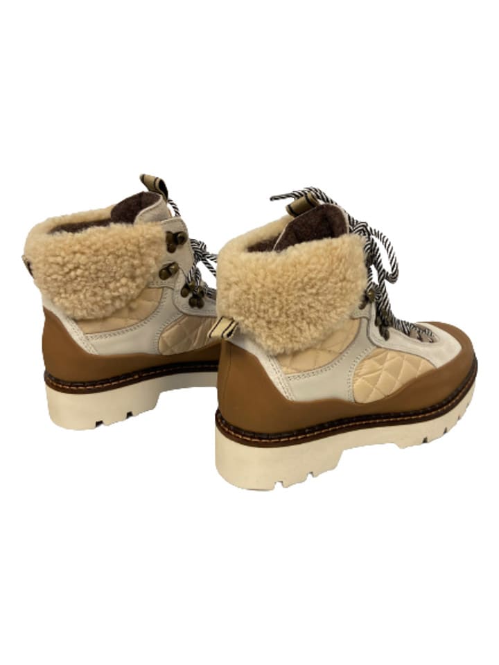 Scotch & Soda Leder-Boots in Braun/ Beige günstig kaufen