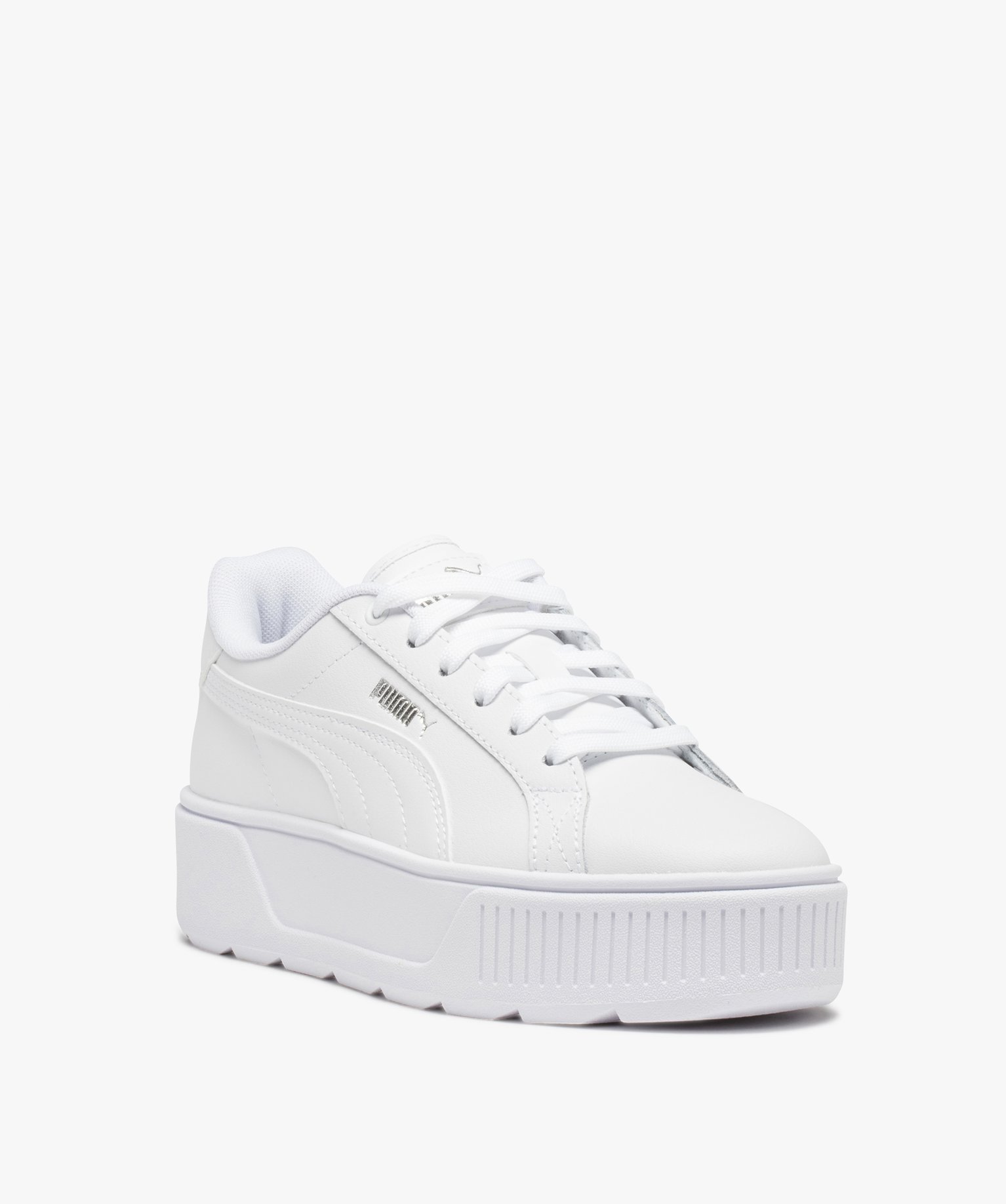 Baskets femme unies à semelle plateforme - Puma Karmen blanc | GEMO