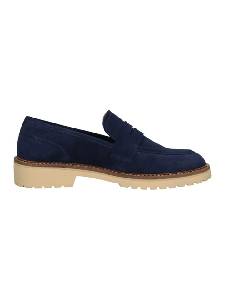 Bagatt Leder-Slipper in Dunkelblau/ Beige günstig kaufen