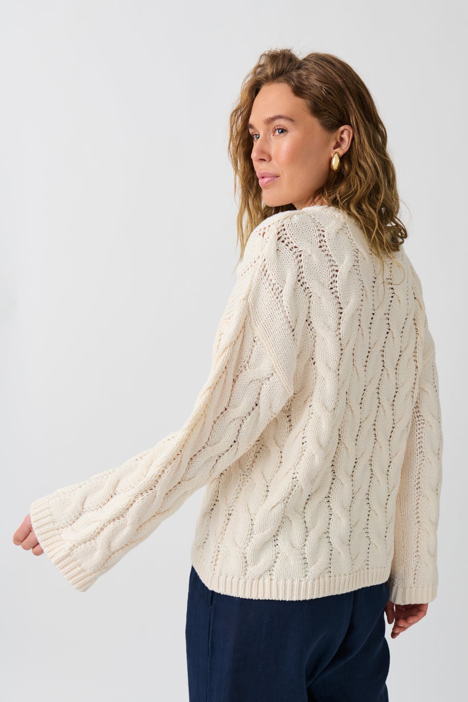 Cable knitted sweater