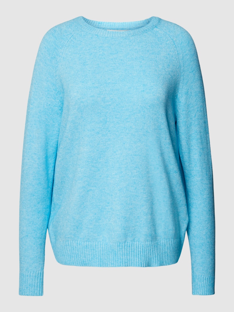 Strickpullover mit Rundhalsausschnitt Modell 'LESLY KINGS' in aqua