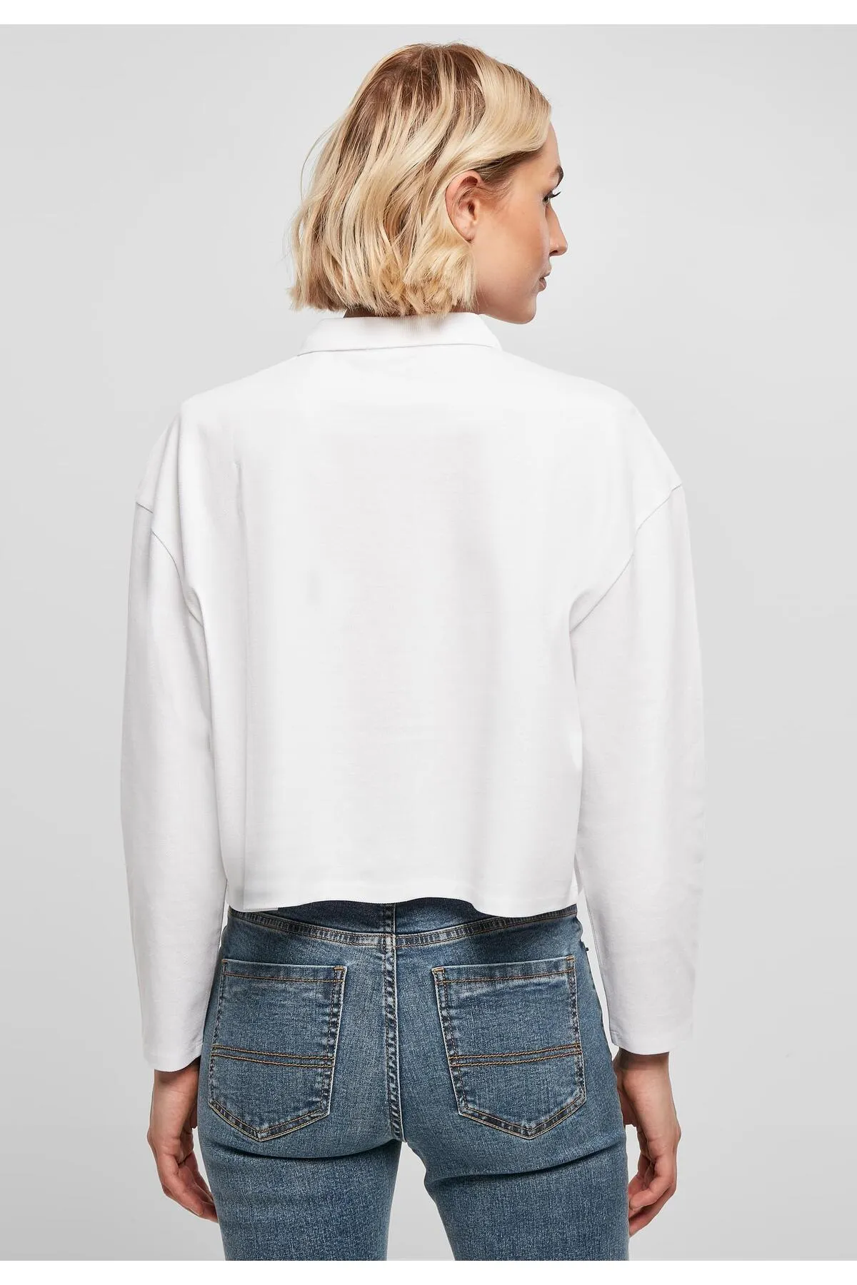 Urban Classics  Damen Ladies Short Oversized Polo Longsleeve