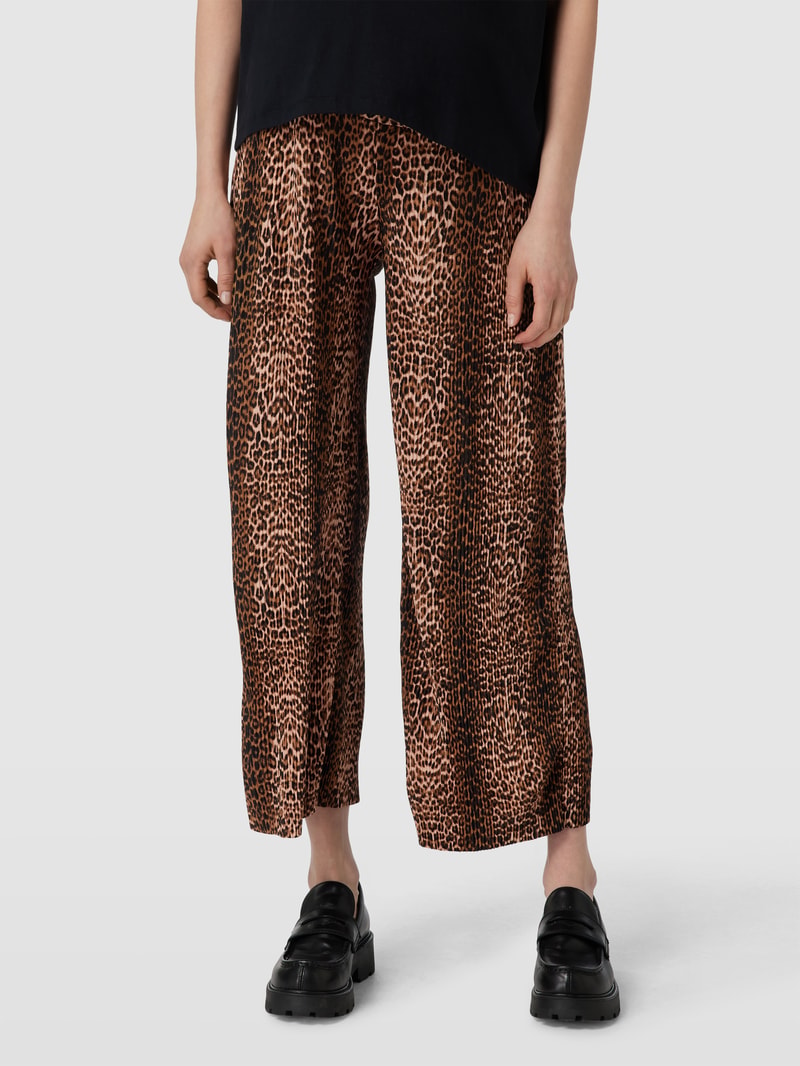 Umstands-Hose mit Animal-Print Modell 'Aora' in schwarz