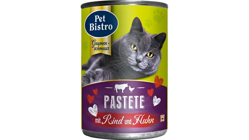 Pet Bistro Katzennassfutter - Pastete mit Rind und Huhn 400 g