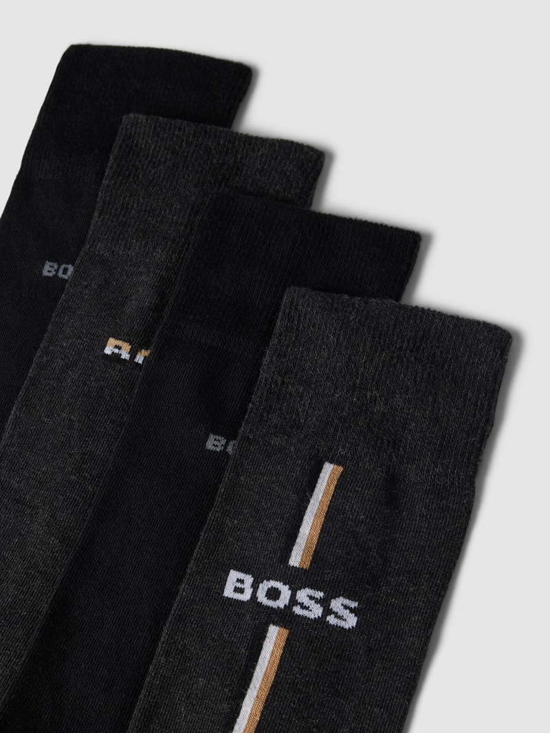 Socken mit Label-Details im 4er-Pack in anthrazit