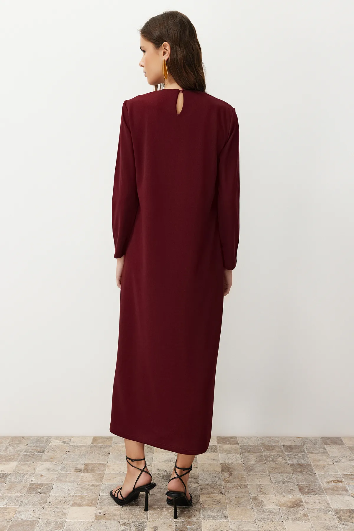 Trendyol Modest  Pflaume Ungefüttert Glatt Gestrickt TCTSS23EB00003