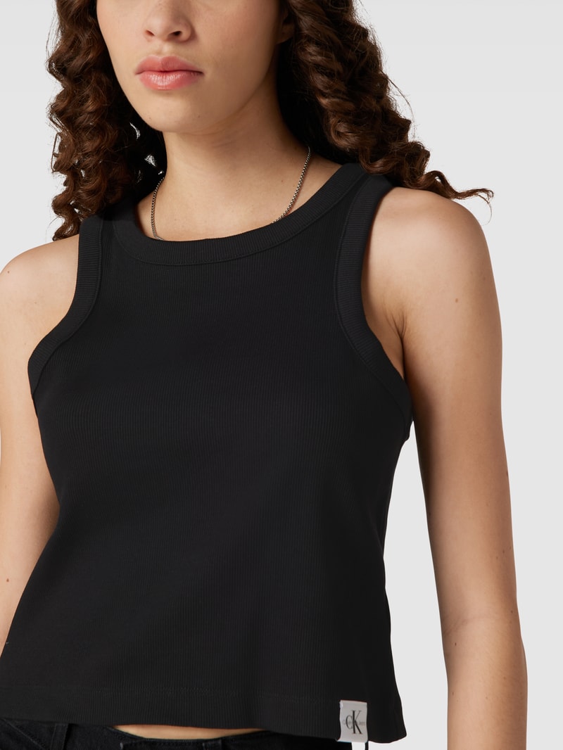 Tanktop mit Feinripp in black
