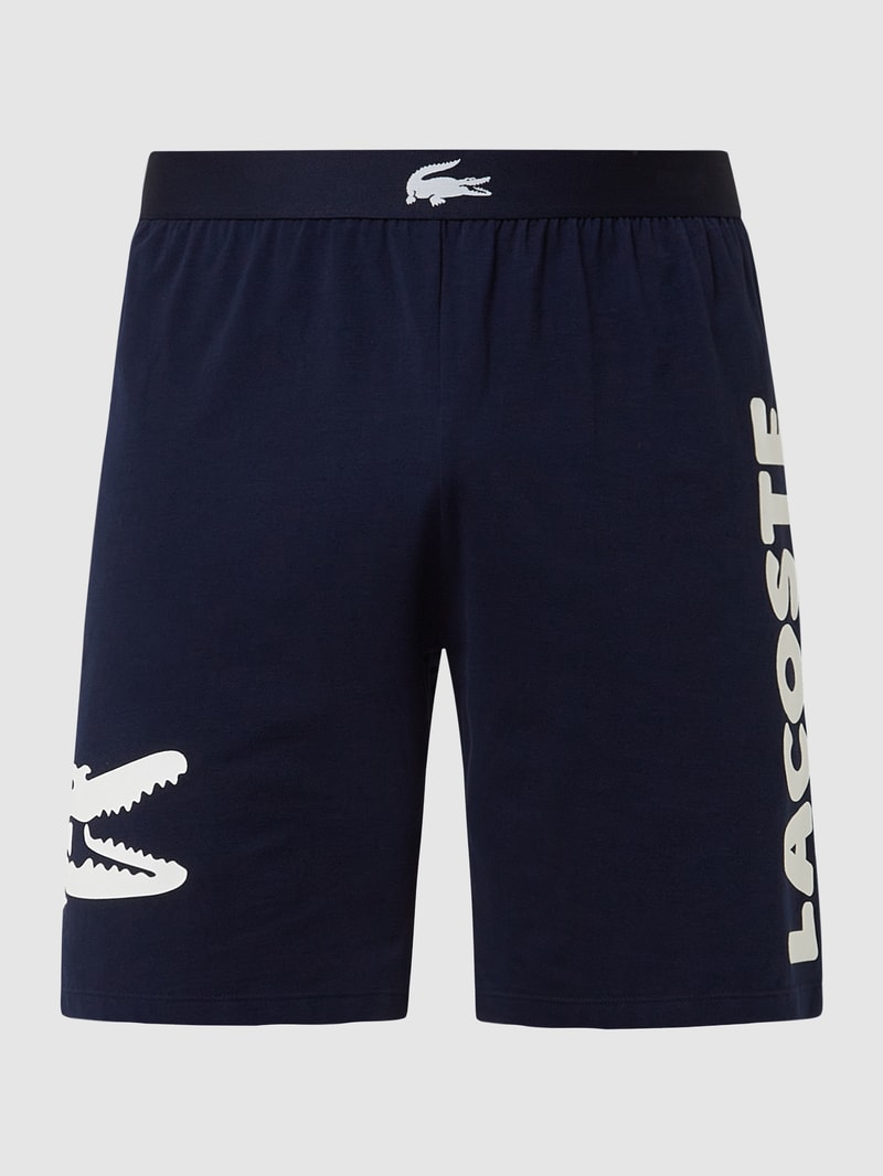 Pyjama-Hose mit Logo in dunkelblau