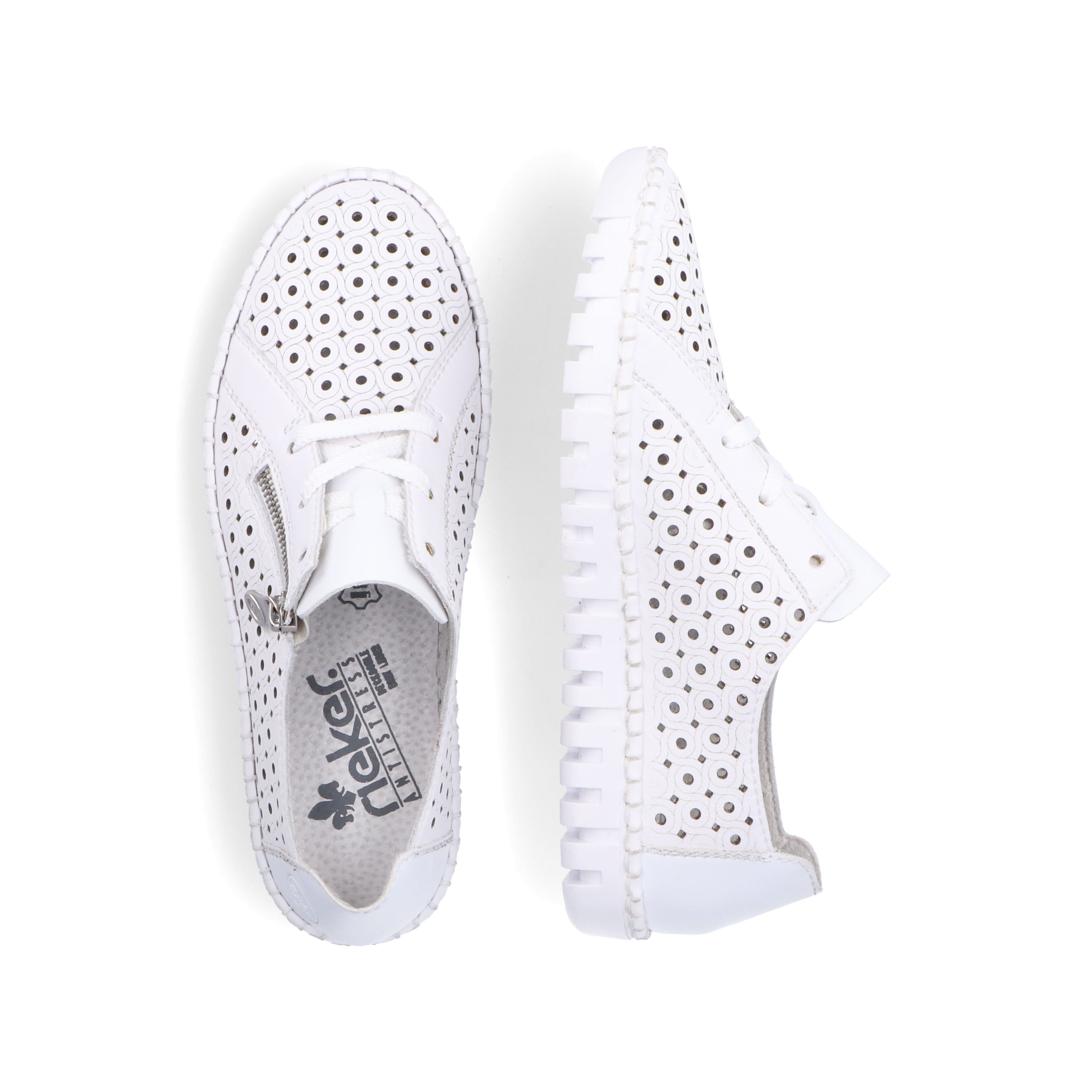 Rieker Damen Schnürschuhe perlweiß