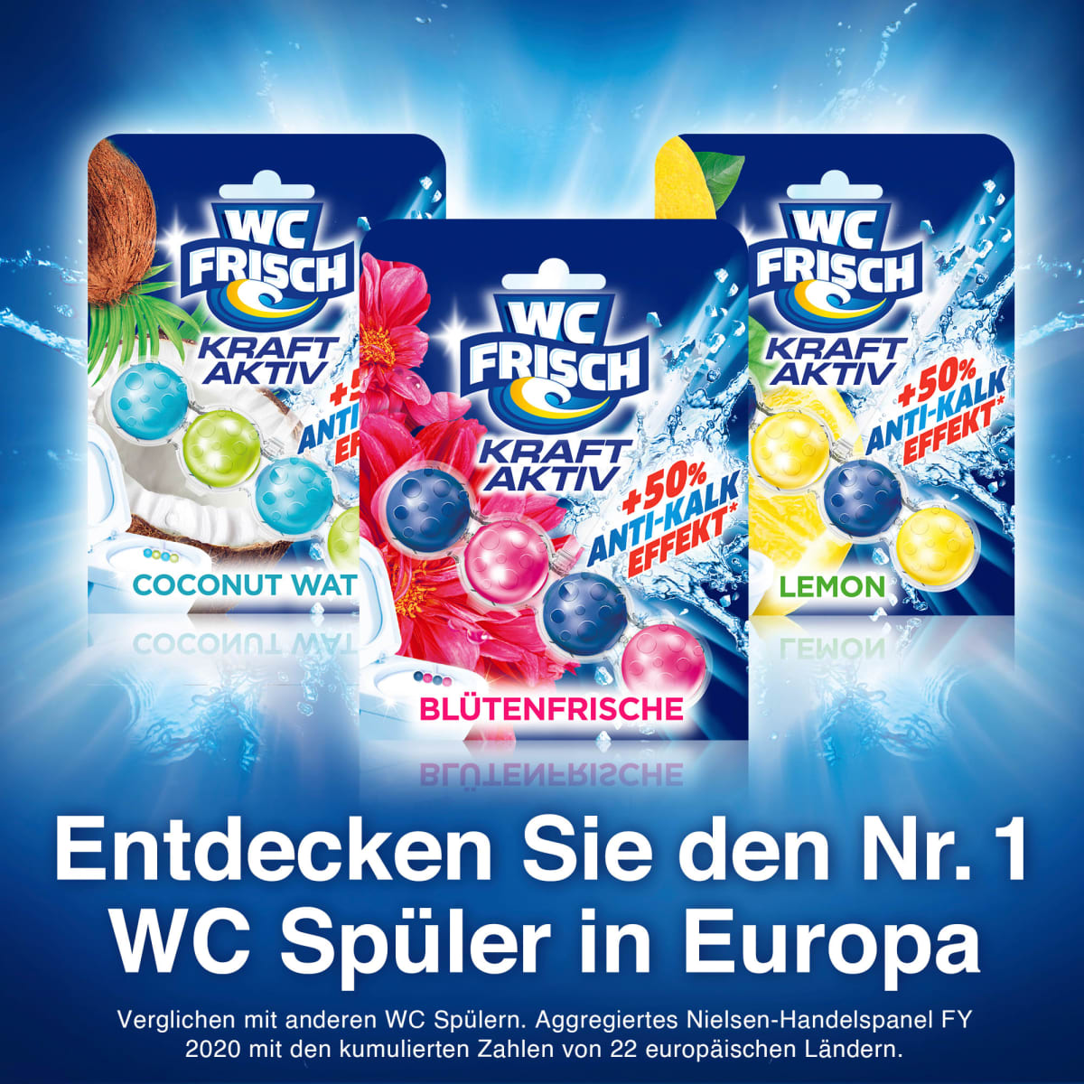 WC-Stein Blau Kraft Aktiv Blütenfrisch, 50 g
