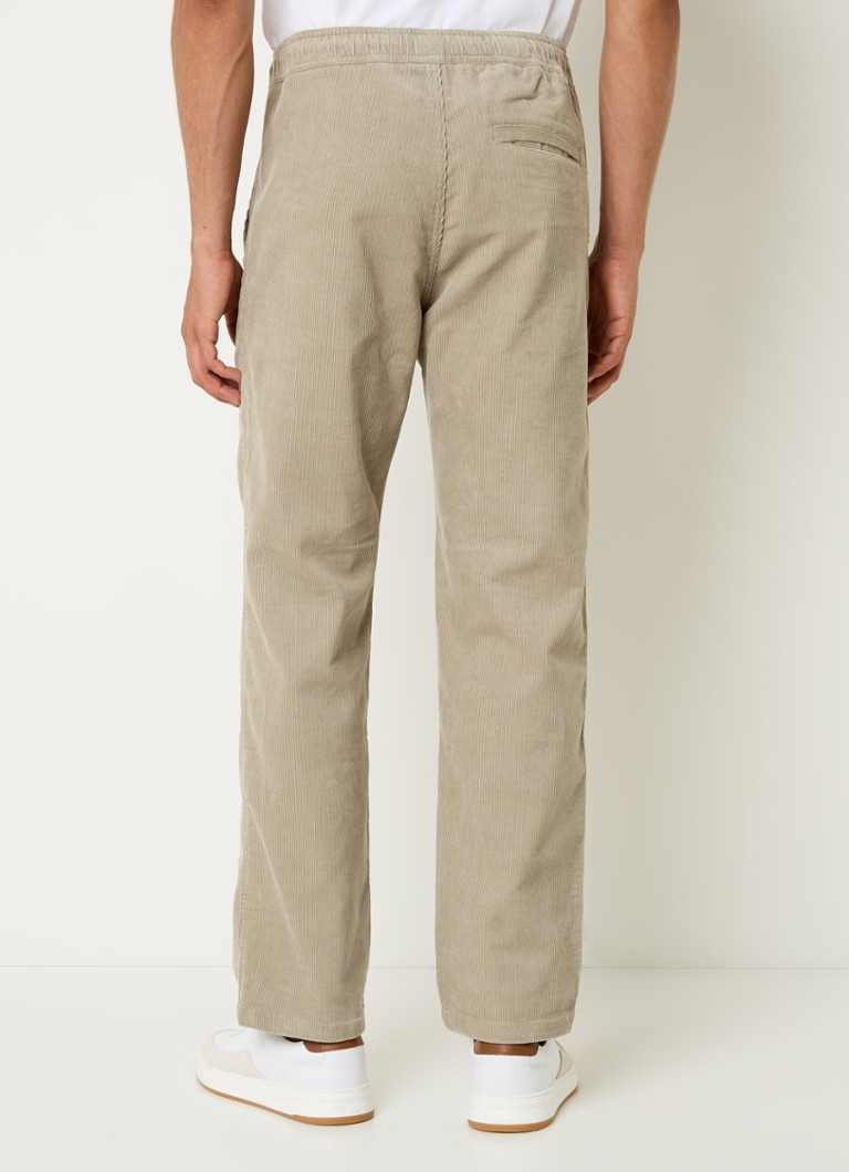 Pantaloni chino din catifea reiată Jabari, croială dreaptă, cu talie reglabilă cu șnur.