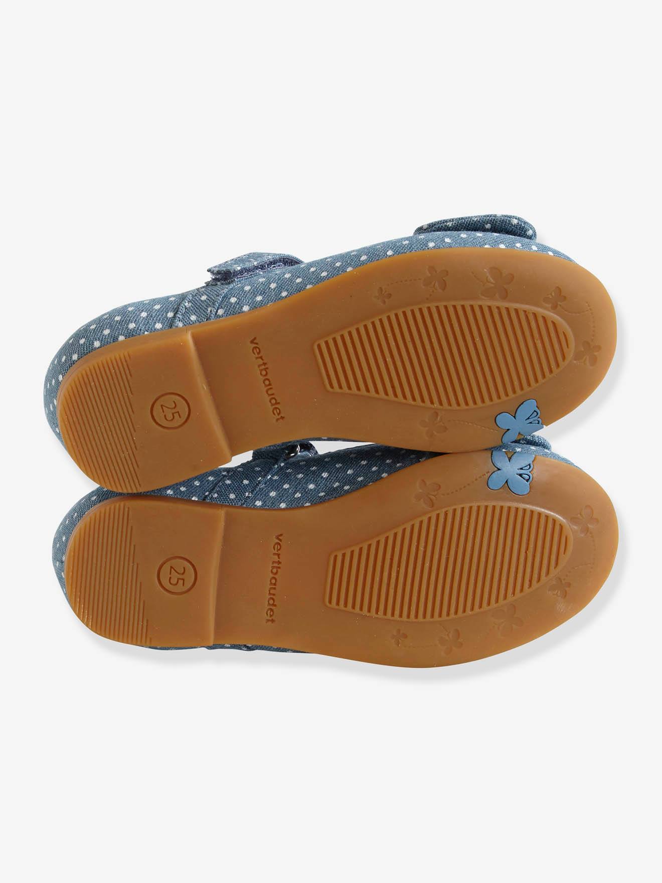 Ballerines scratchées fille collection maternelle blue denim