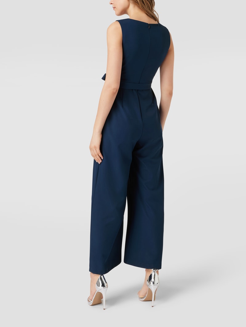 Jumpsuit mit Taillenpasse in marineblau