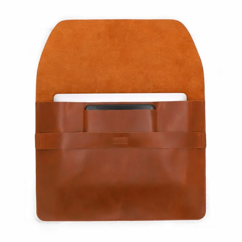 Buckle & Seam Leder Laptop Sleeve Terra 13 Zoll -  Cognac