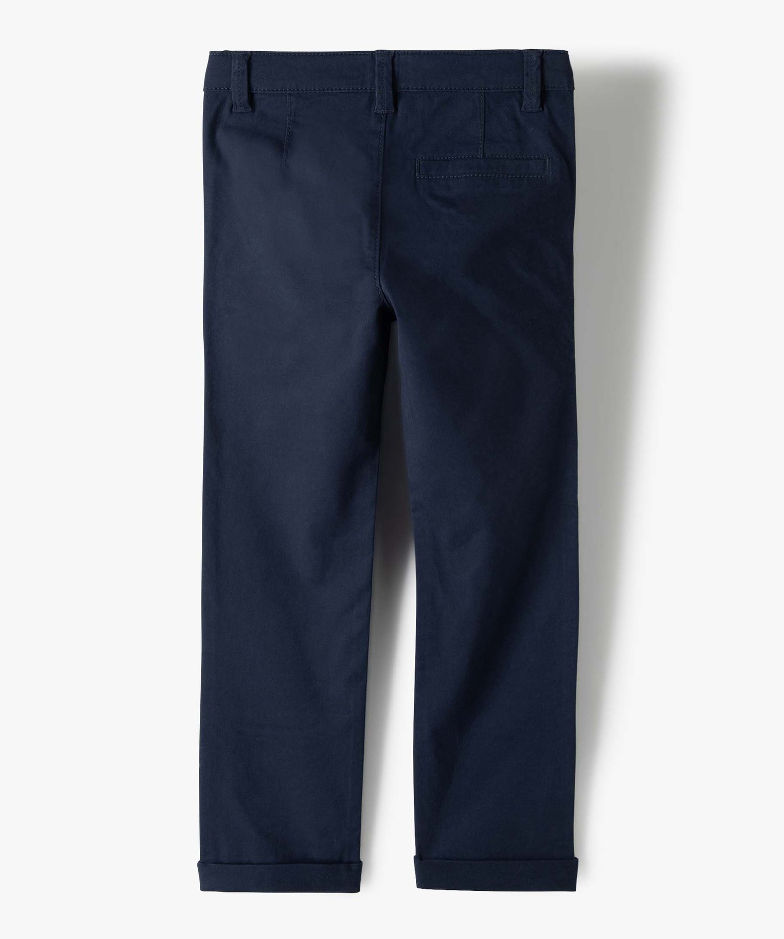 Pantalon Garçon chino en toile unie marine | GEMO