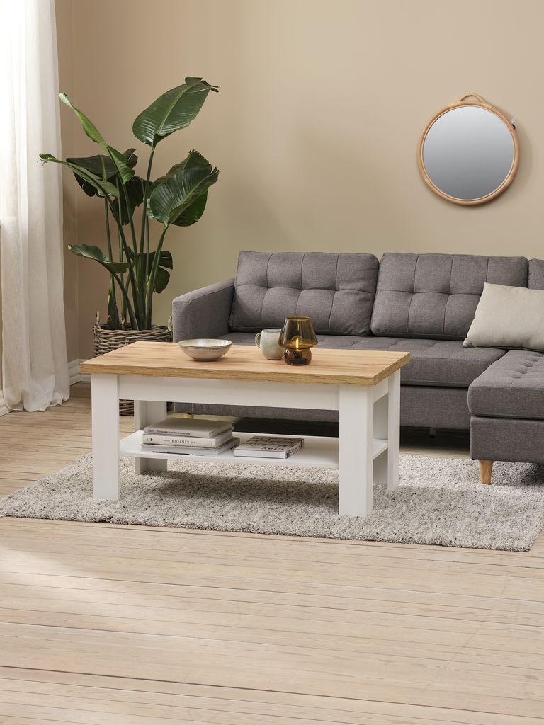 MARKSKEL Stolik kawowy MARKSKEL 60x110 biały/dąb