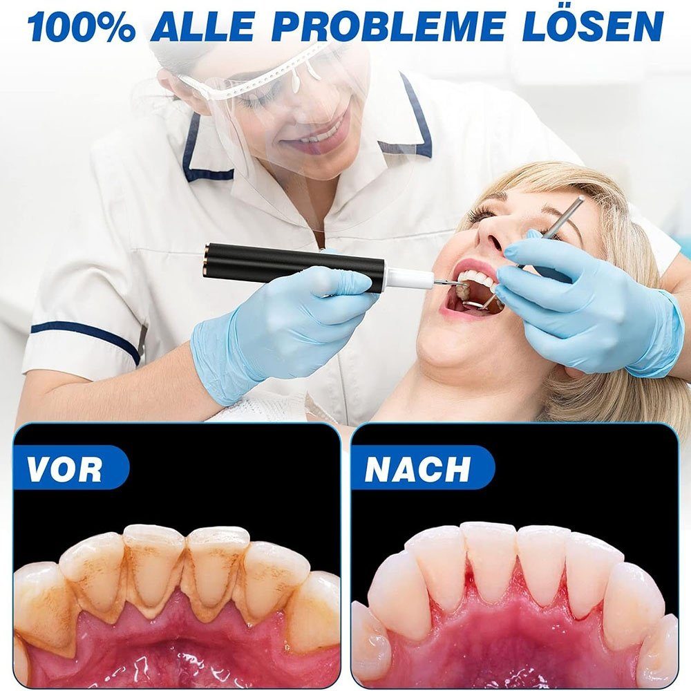 Yoyaxi Zahnpflege-Set Pflege der Zähne zu Hause mit Zahnaufhellung, 1-tlg., Rechargeable Set mit 4 Modi und 2 austauschbaren Reinigungsköpfen