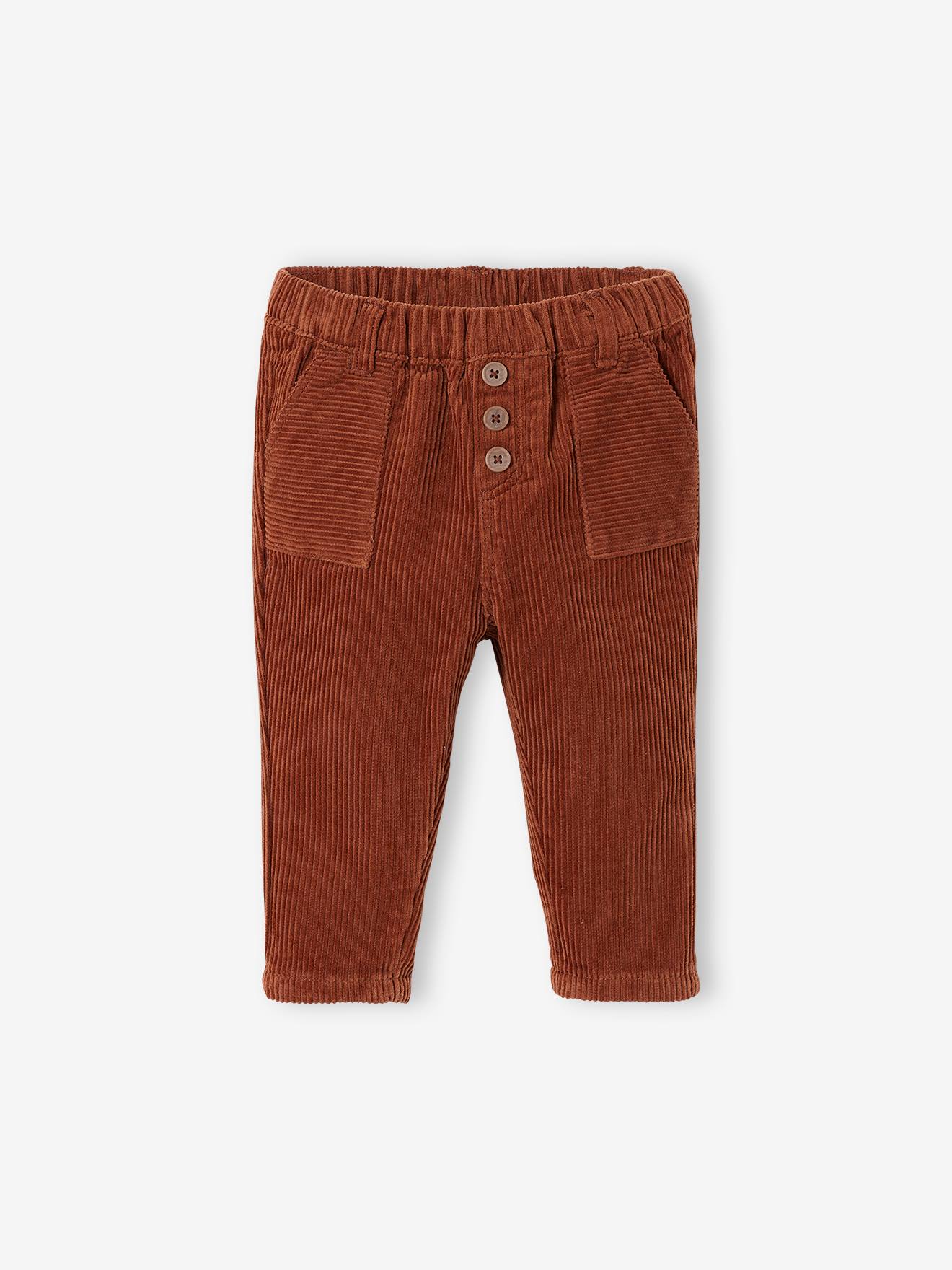 Pantalon bébé velours côtelé marron