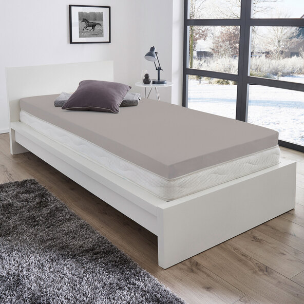 Supersoft Spannbetttuch für Topper, 90-100 x 200-220 cm, grau