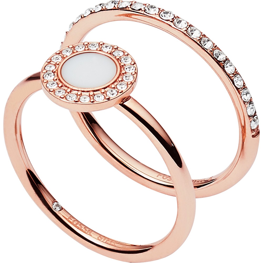 Fossil Bague pour femme Acier inoxydable or rose Bague