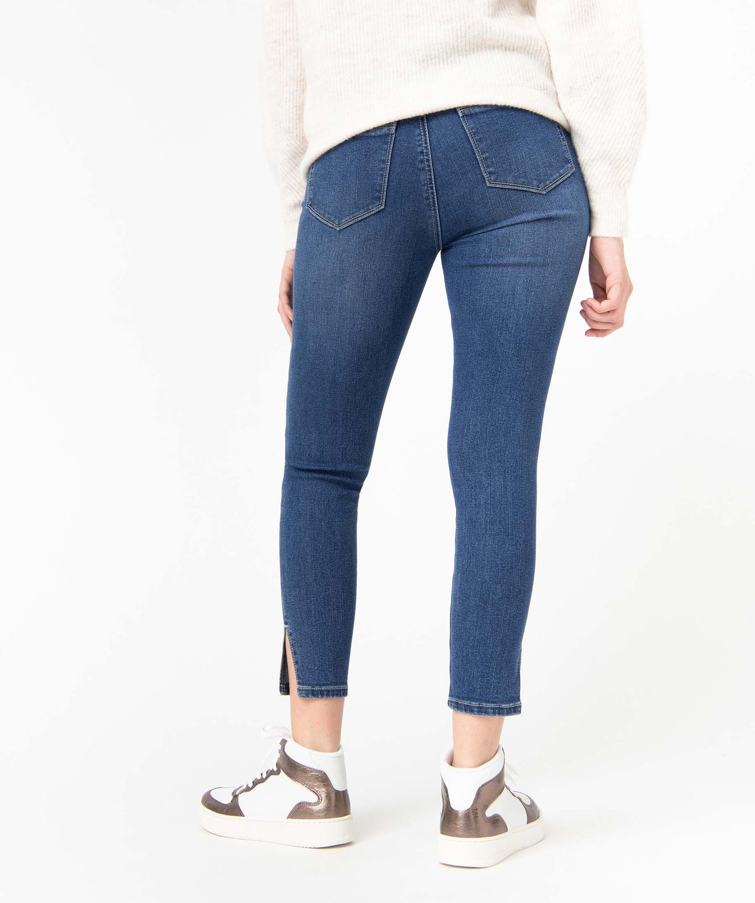 Jean femme coupe skinny longueur 7/8ème stone | GEMO