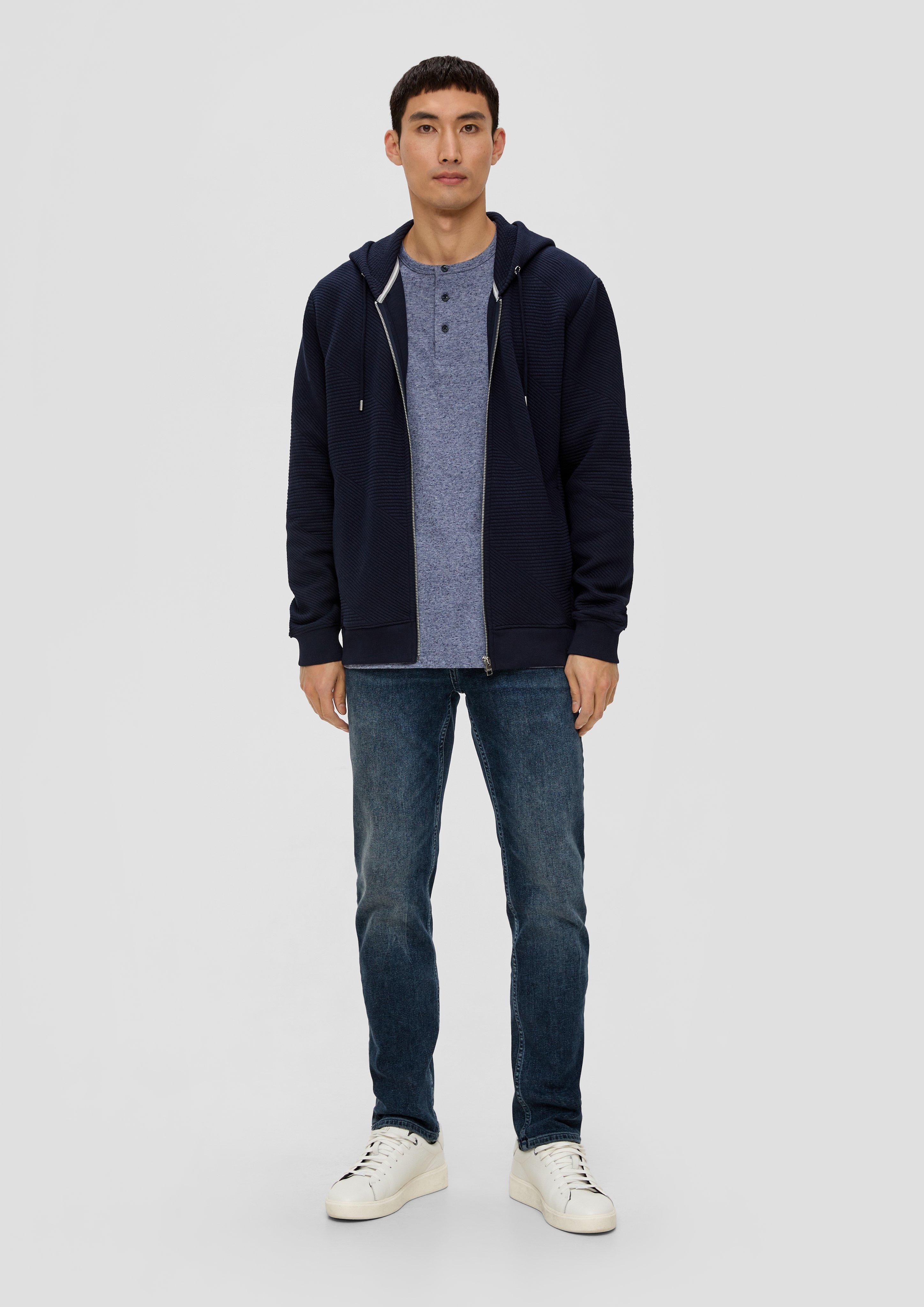 Meliertes Longsleeve mit Henleyausschnitt  2138648-90W2