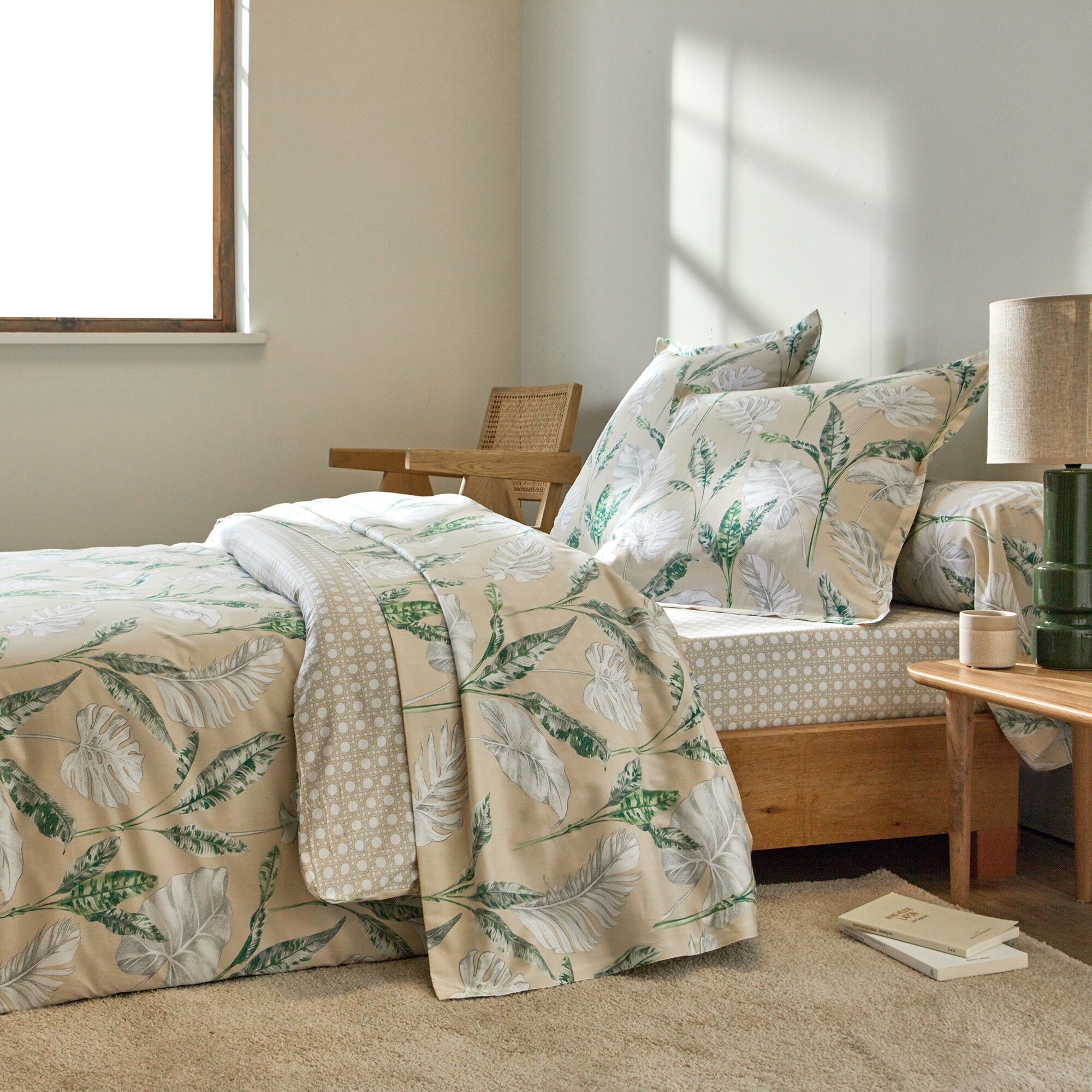 Linge de lit Voyage satin de coton imprimé