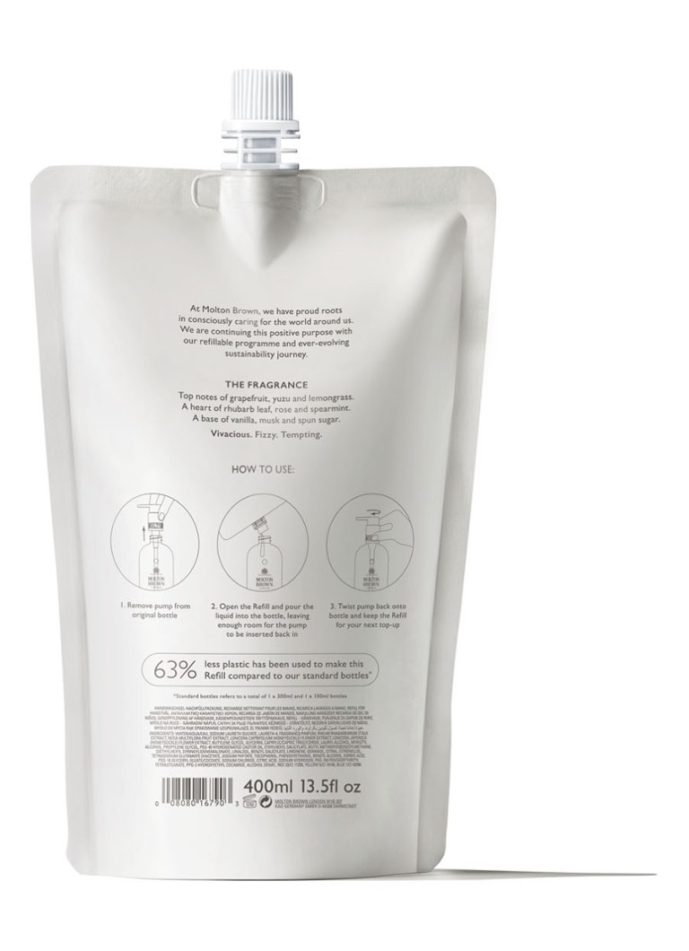 Rezervă de săpun de mâini Molton Brown cu rubarbă și trandafir delicios - Rezervă de săpun de mâini