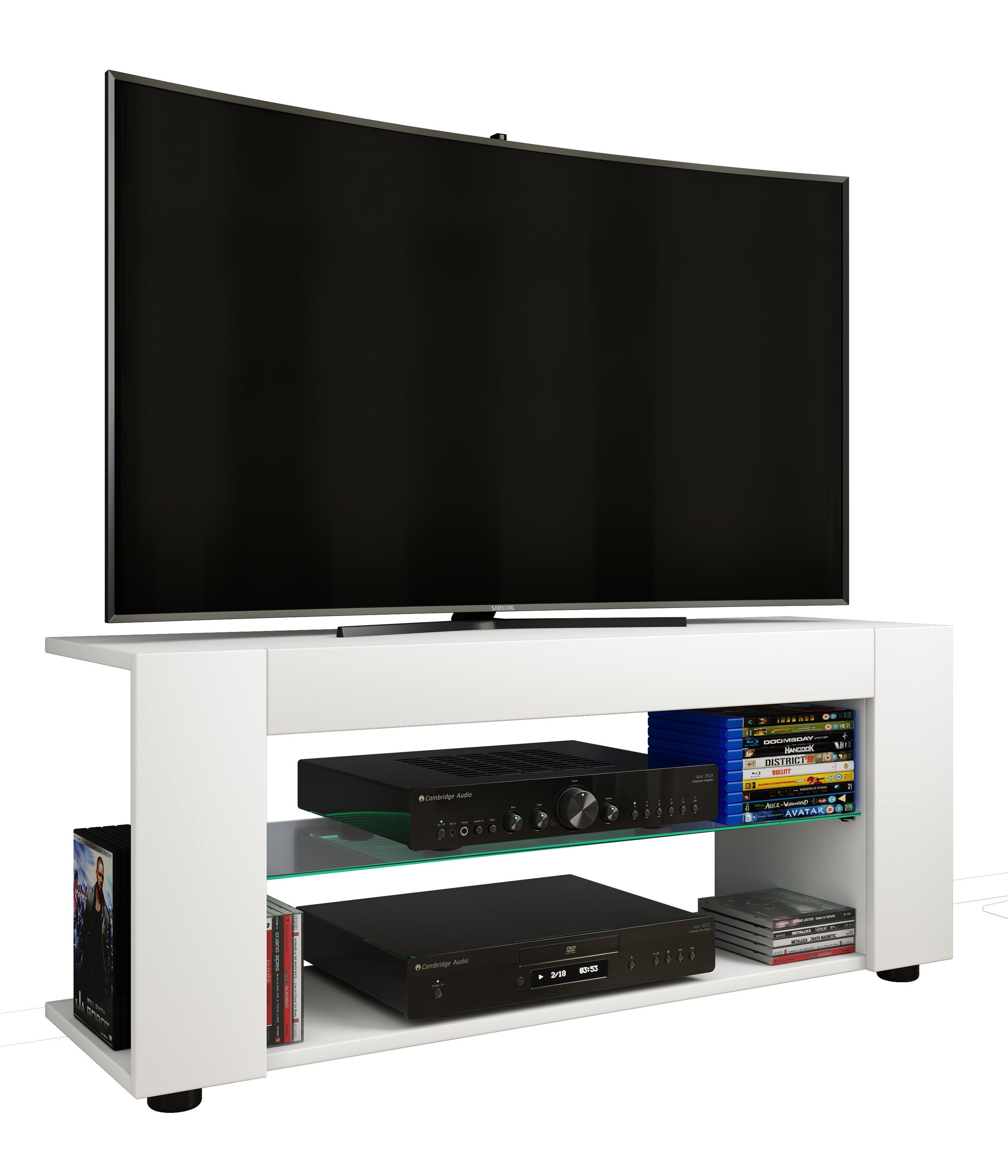 VCM TV-Board TV Lowboard Fernsehschrank Konsole Plexalo XL