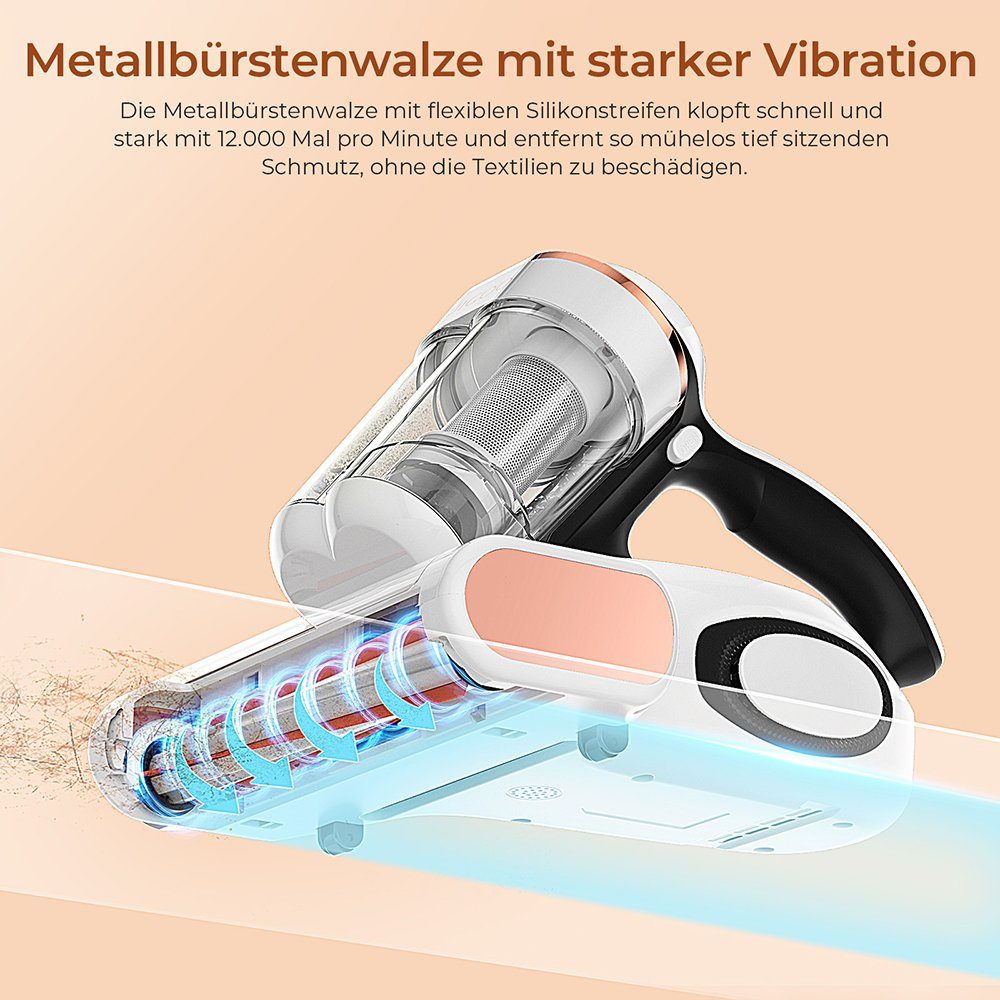 Jigoo Matratzenreinigungsgerät J300 Milbensauger, 500 W, beutellos, UV-C Light, Ultraschallfunktion, für Hausstauballergiker