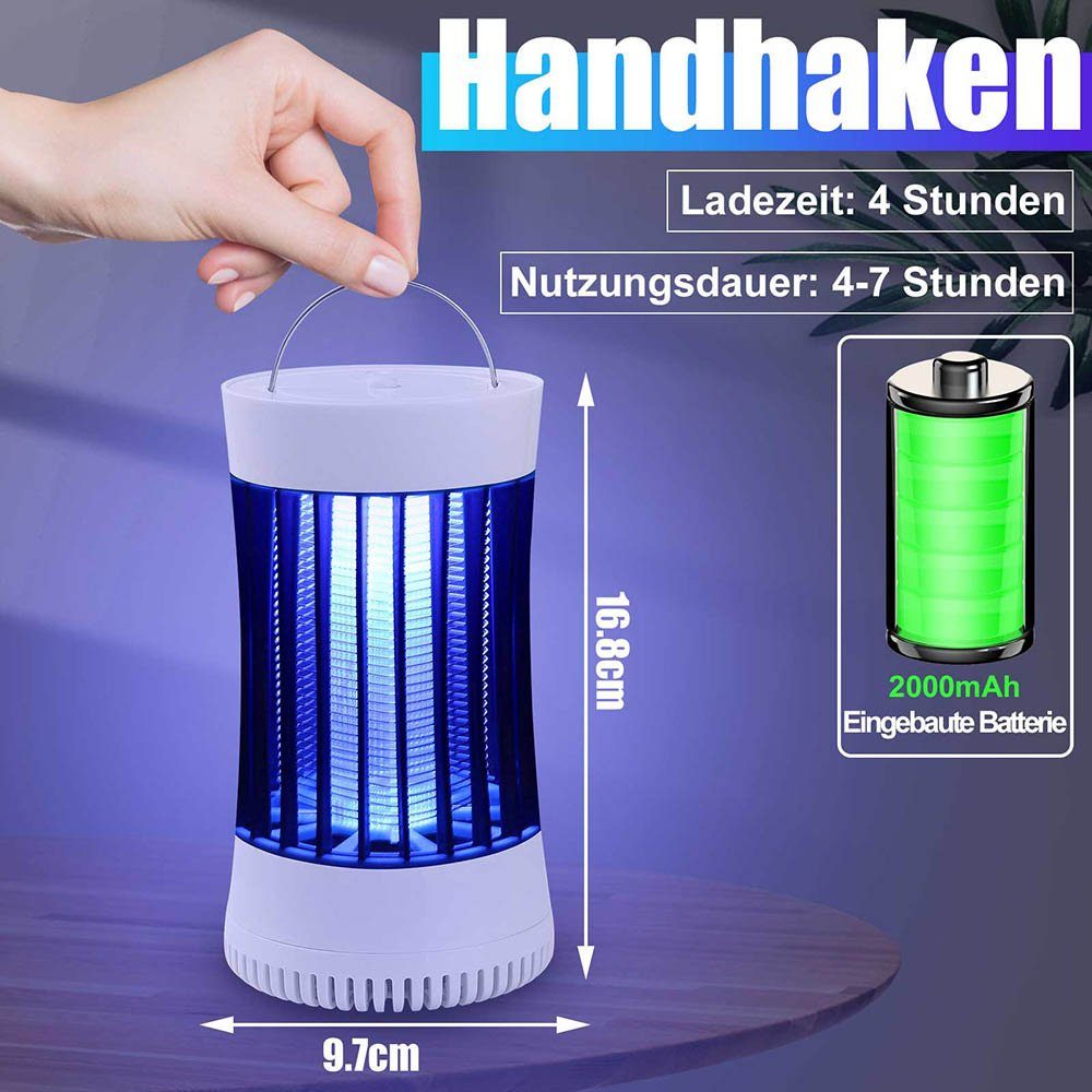 Rosnek Moskitonetz wiederaufladbar, für Haus Schlafzimmer Außenbereich (1 St), Elektrischer Käferzapper; mit Aufhängeschlaufe