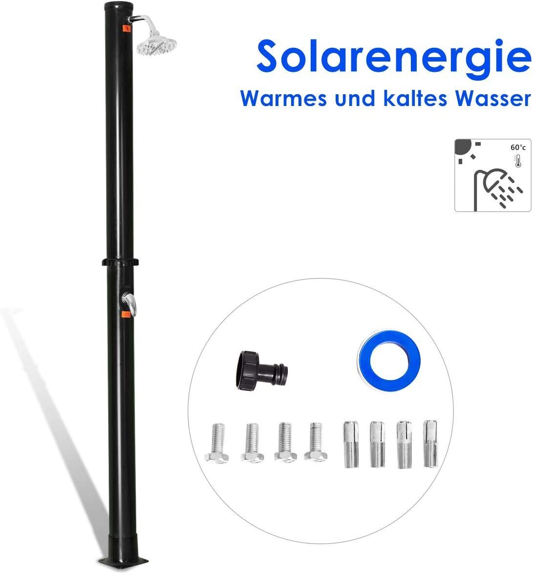 KOMFOTTEU Solardusche Gartendusche, 20L, Höhe 220cm