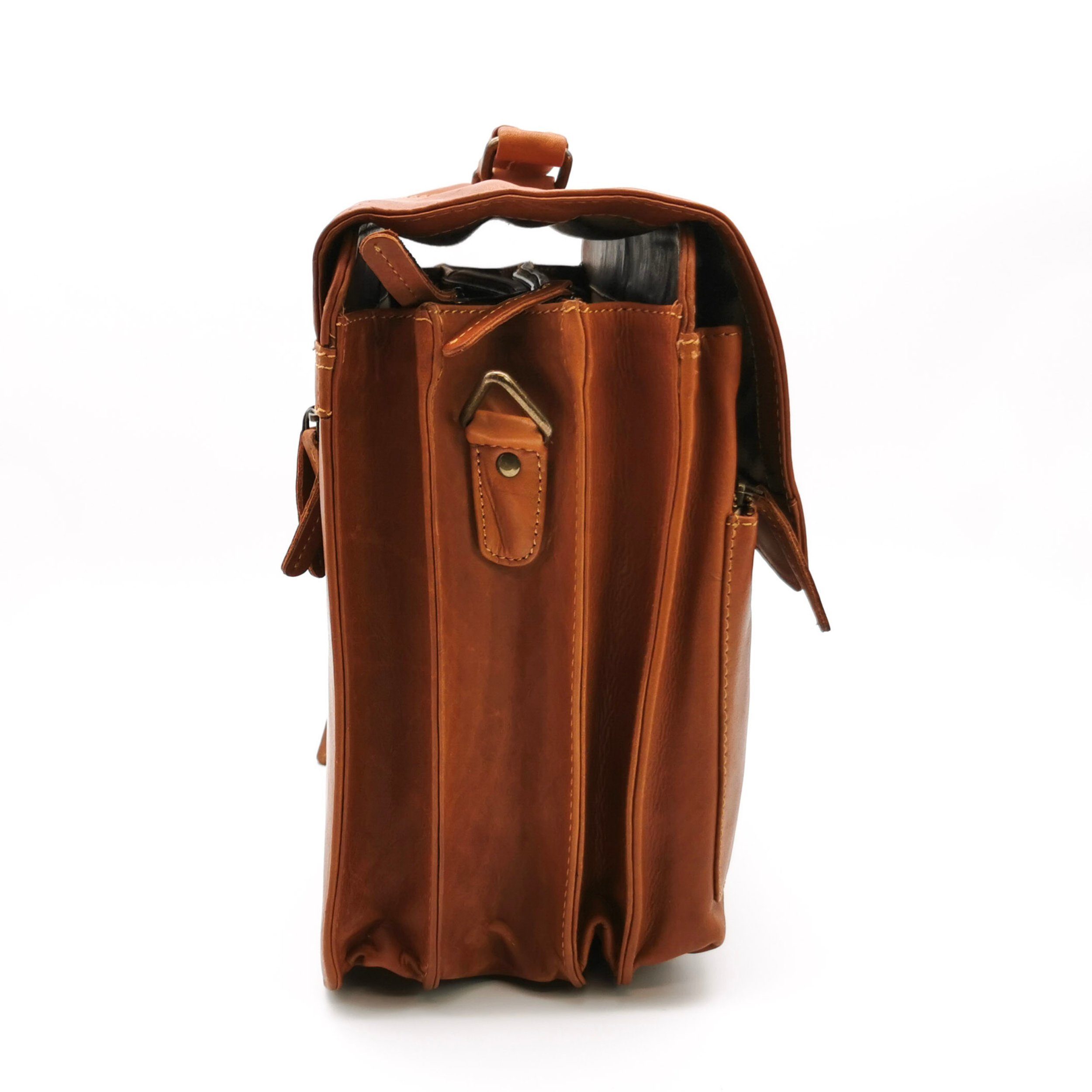 Landleder Aktentasche Premium Aktentasche für Ordner, Laptop, Tablet, 100% Rindleder