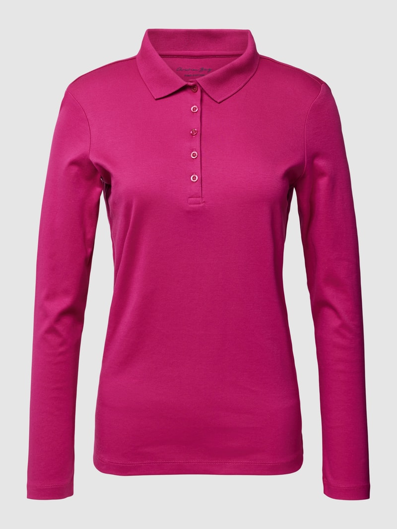 Longsleeve mit Polokragen in pink