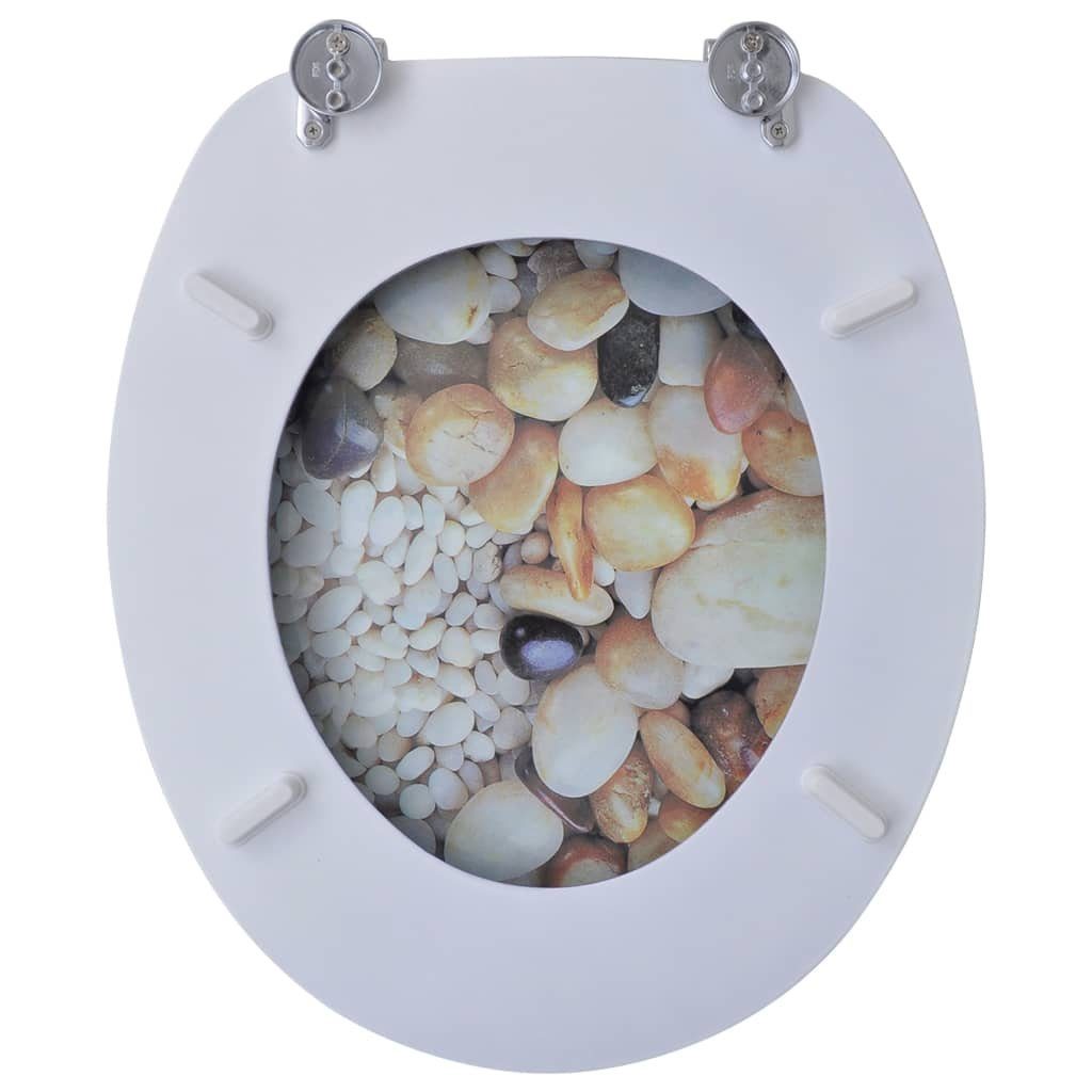 vidaXL WC-Sitz Toilettensitz WC-Sitz MDF Steine Design