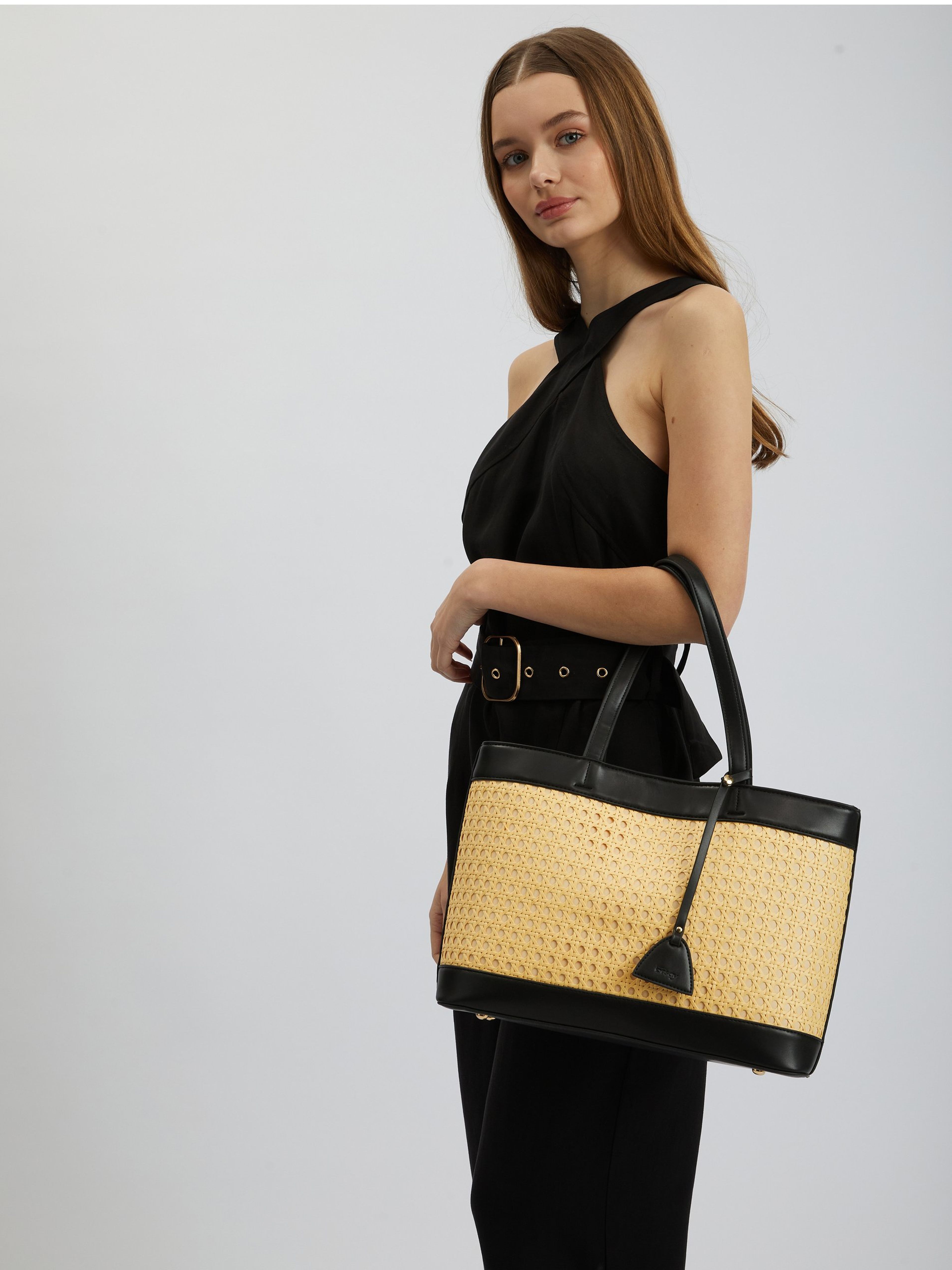 Brauner und schwarzer Damen-Shopper ORSAY