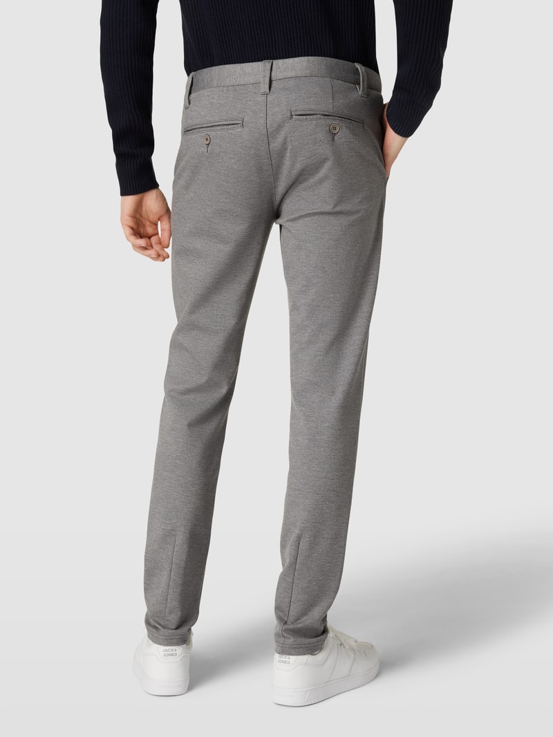 Tapered Fit Stoffhose mit feinem Allover-Muster Modell 'Mark' in hellgrau