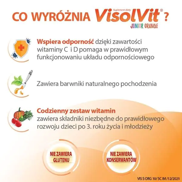 Visolvit Junior Orange, ένα σετ βιταμινών σε φακελάκια για παιδιά άνω των 3 ετών, γεύση πορτοκάλι