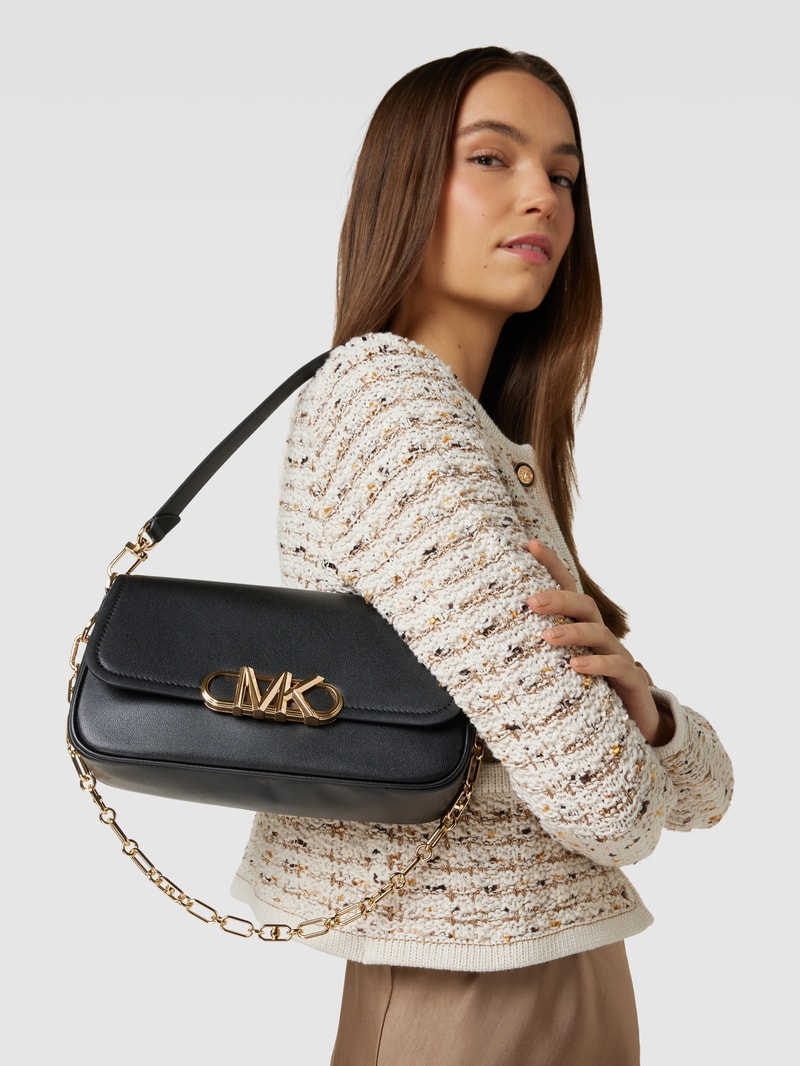 Handtasche mit Logo-Applikation Modell 'PARKER' in black
