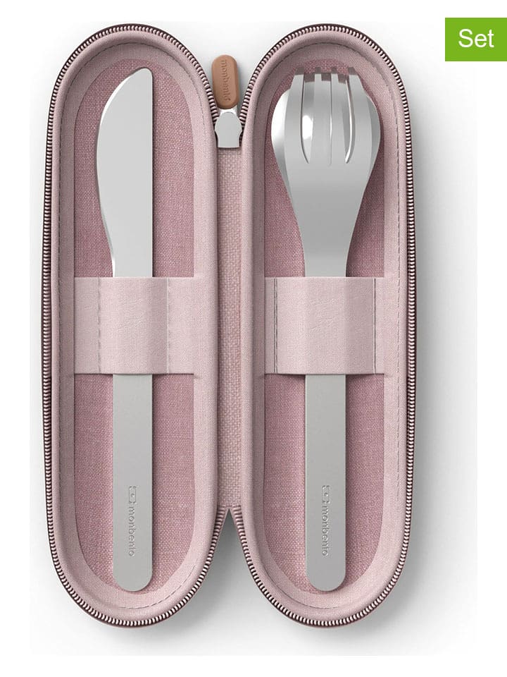 Monbento 4tlg. Set: Besteck in Rosa/ Silber günstig kaufen onesize