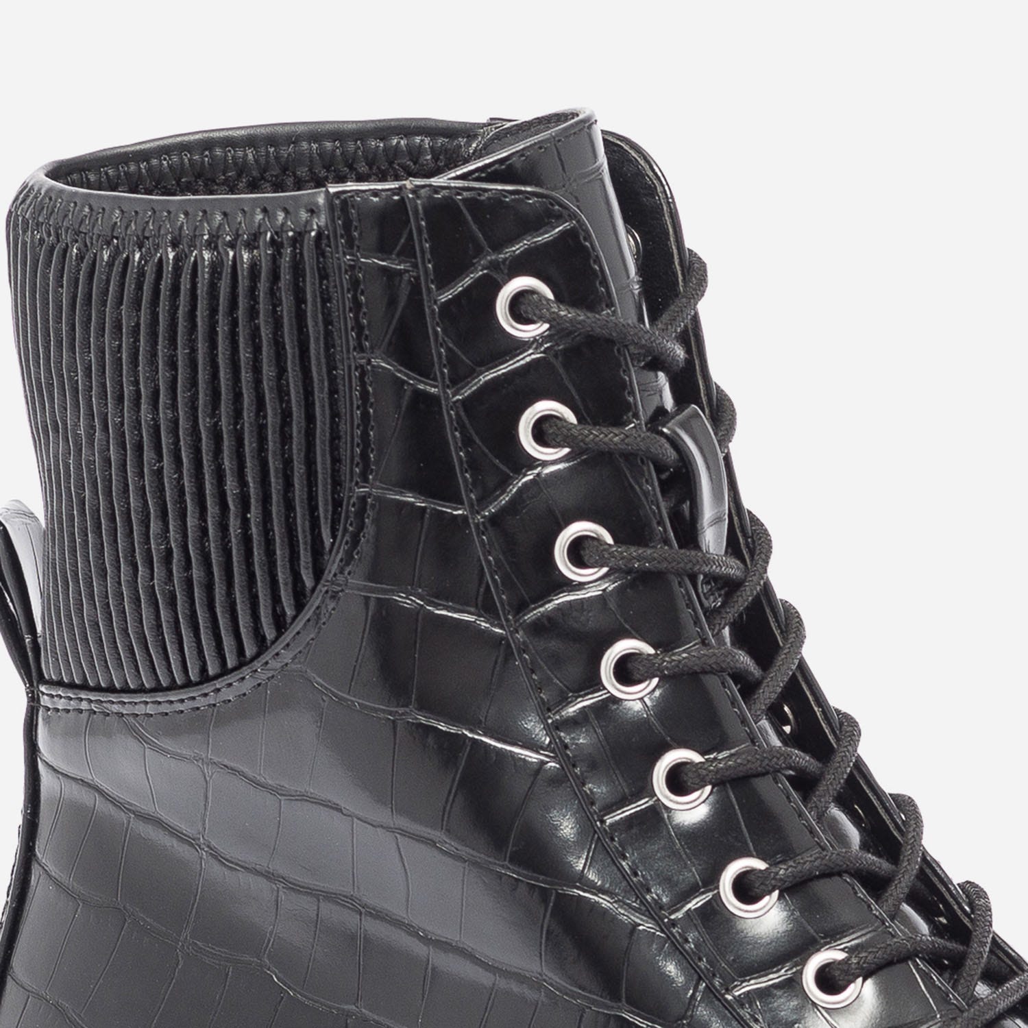 Bottine TEXTO noire effet croco