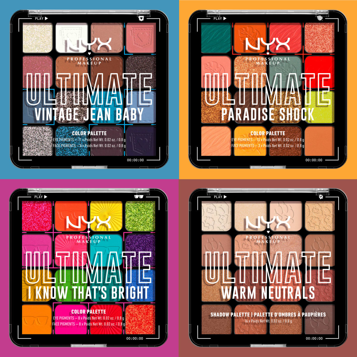 Lidschatten Palette Ultimate 01W Vintage Jean Baby, 12,8 g
