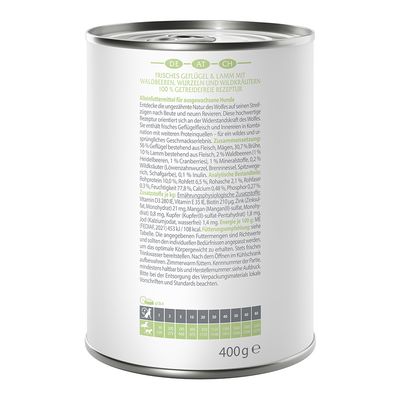 Wolf of Wilderness Adult 6 x 400 g - Mit viel frischem Geflügel
